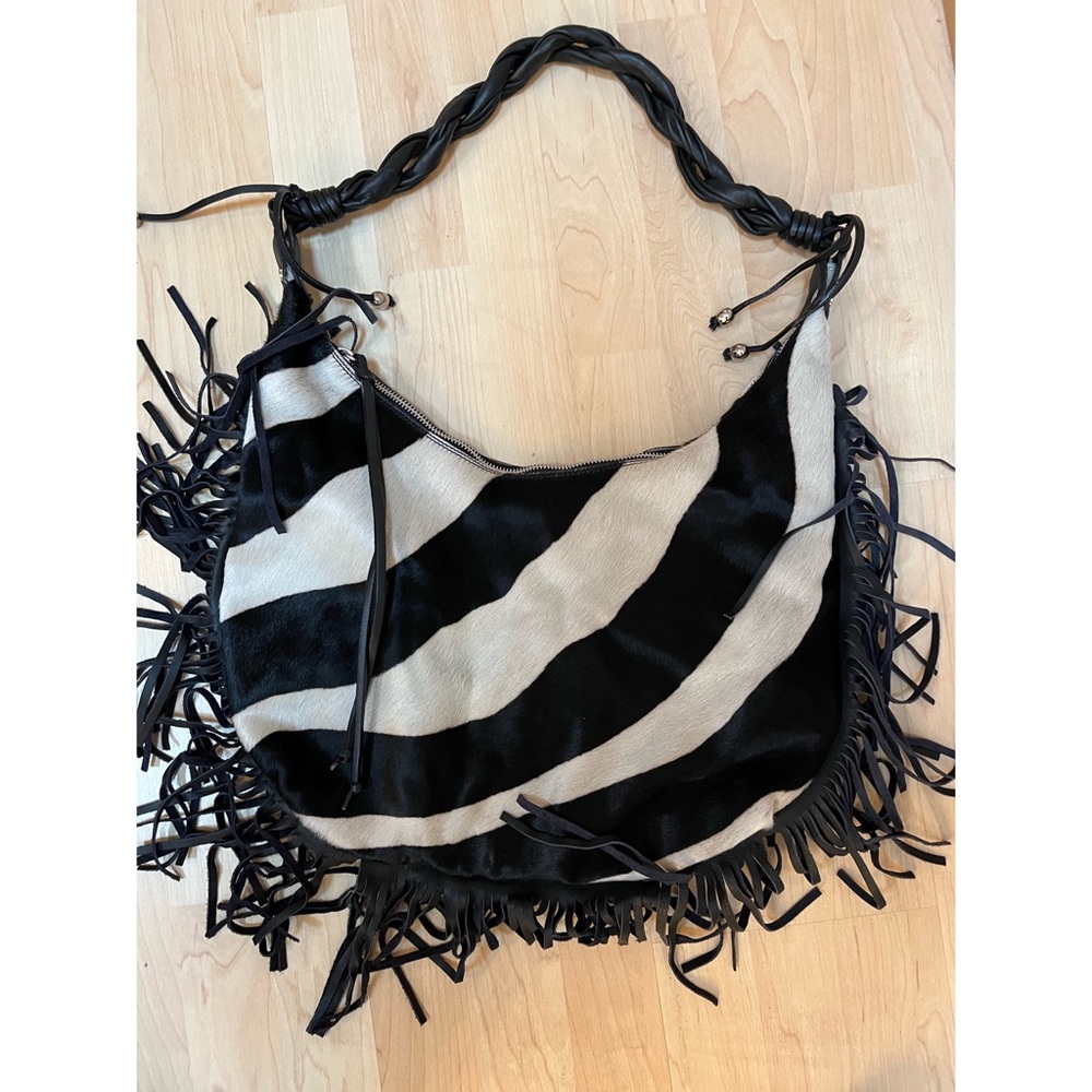Cavalcanti Shoulder Bag with Cow Print & Fringe!